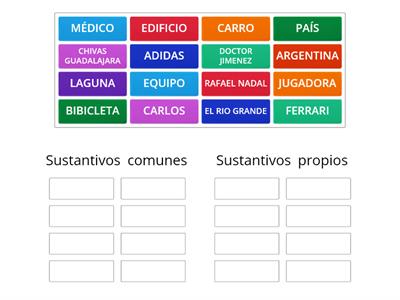 SUSTANTIVOS:  propios o comunes