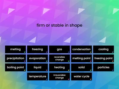 Year 4 States of Matter - Key Vocabulary