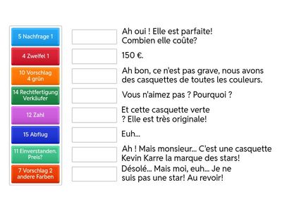 03 Dialog Au magasin de vêtements Reihenfolge