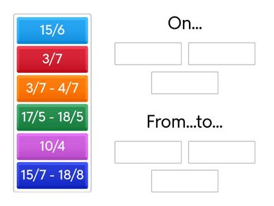 'On'  v.s. 'From...to'