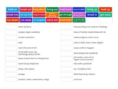 FHRASAL VERBS (break,bring,hold,carry,get,run)