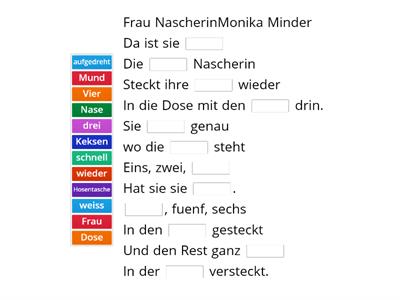 Y5 Frau Nascherin - Missing words