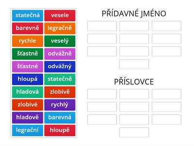 Rozliš příslovce a přídavná jména