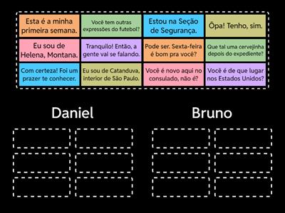 Quem deu as seguintes informações: o Daniel ou o Bruno?