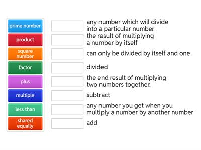 Maths language match up
