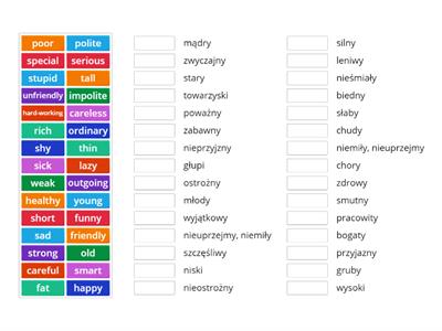 adjectives - describing people