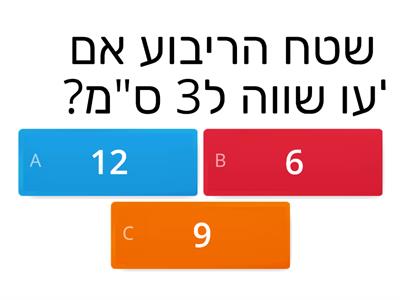 היקף ושטח ריבוע