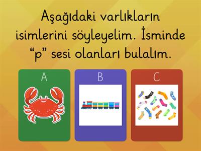 'P’ SESİ HİSSETME ,AYIRT ETME ETKİNLİKLERİ