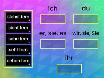 das Verb fernsehen