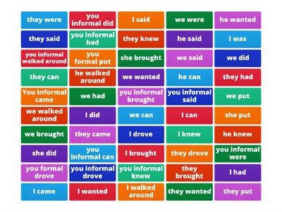 Spanish 2 Preterite Irregular Stems Conjugtions