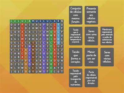 Caçando termos referentes a células e tecidos