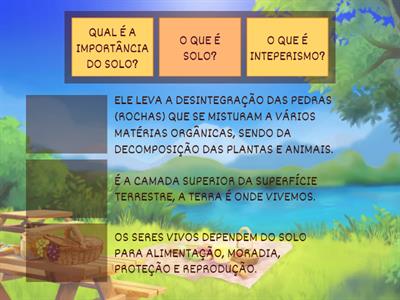 CIÊNCIAS- SOLO, SUAS CARACTERÍSTICAS E RELAÇÃO COM OS SERES VIVOS