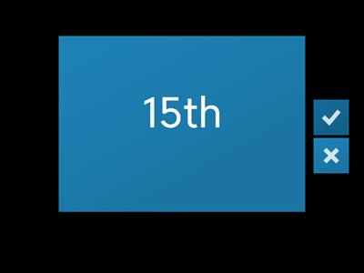 Week 9 Ordinal Numbers Cards/Řadové číslovky Karty