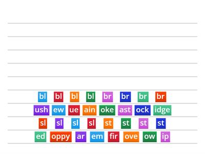 Consonant blends - construct the words