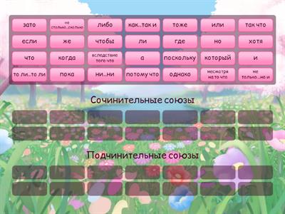 Типы союзов (союзных слов) по роли в предложении