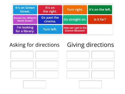 Go Getter 2 Unit 5.4 Directions Group Sort