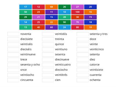  Spanish Numbers 0-100