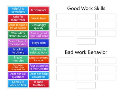 Good Work Skills or Bad Work Behavior
