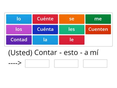 Imperativo afirmativo + pronombres (4 personas tú)