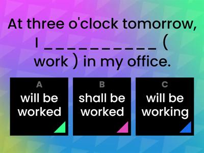 English Year 5 : Grammar : Future Continuous Tense