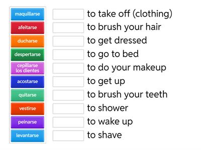 Int Spanish Reflexive verbs - Match up