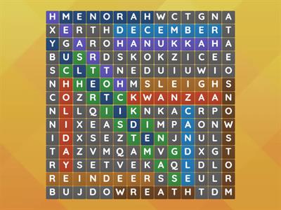 Holiday Word Search