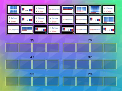 Zahlen bis 100 - Was passt zusammen?