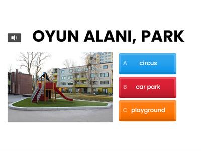 5. SINIF İNGİLİZCE DERSİ 2. ÜNİTE MY TOWN - VOCABULARY TEST