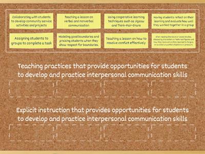 Drag and Drop based on Teaching Practices or Explicit Instruction