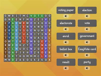 General Election - Vocabulary review with audio clues