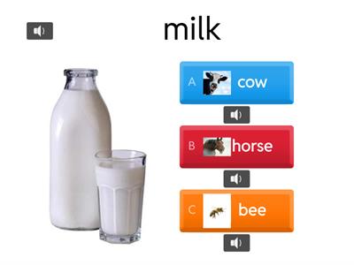 Farm animals  and their products.