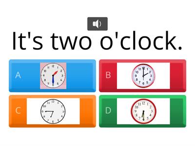 Telling time (quarter past, half past, quarter to, o’clock)