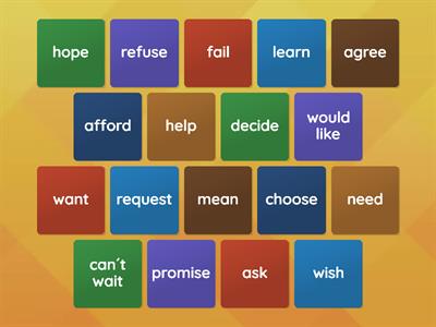 18 verbs follewed directly by an infintive