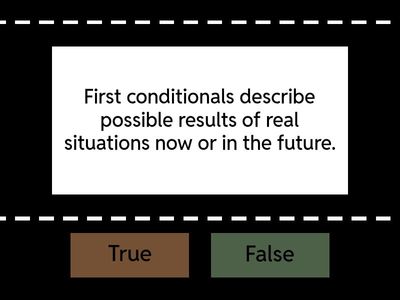 Perspectives 3. Unit 7. Conditionals theory review.  True or False: 