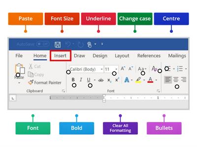 The Home Toolbar (Formatting icons)