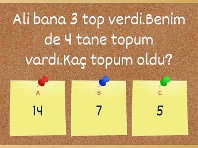 Problemler Toplama İşlemi