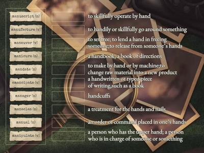 Man-/Manu- Match word to definition