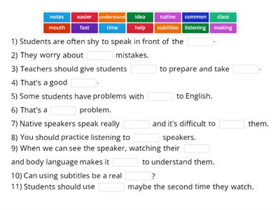 Speak out pre-inter Unit 4.3 (task based on Listening)