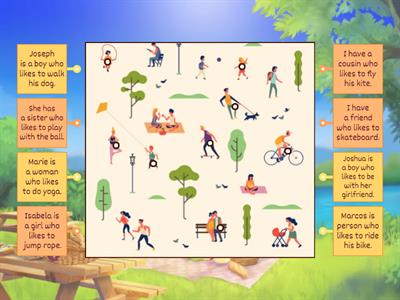 Step 12: Describing people with who. 