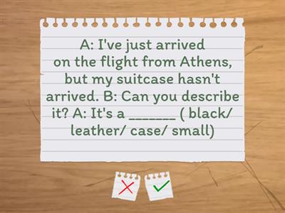 Grammar: Adjective order 2 (Upper intermediate 2B)