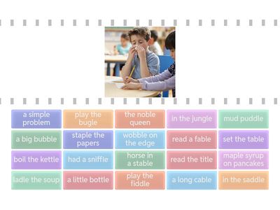 consonant + le picture/phrase match