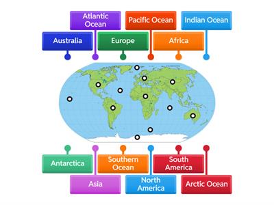 Continents and Oceans Practice Game 