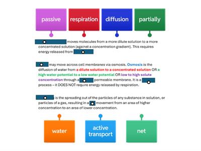 Active transport, osmosis and diffusion