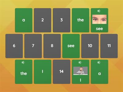 Week 8: Tricky Words Find the Match 
