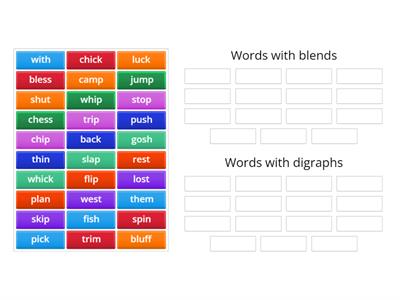 Blends vs. Digraphs Sort