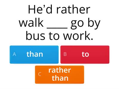 Would rather / prefer - comparison