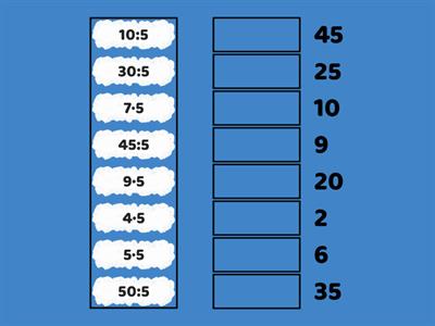 5-ös szorzó- és bennfoglaló tábla (8 db)