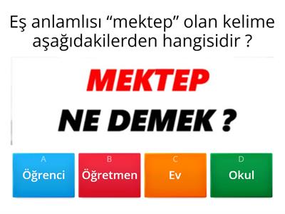 4. Sınıf Türkçe - Eş Anlamlı ve Zıt Anlamlı Kelimeler 