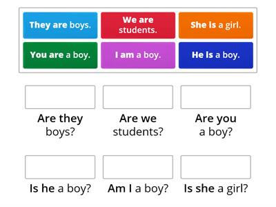 Questions 1 - Verb to-be (Kids)