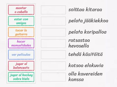 Kpl 8 tekemissanastoa
